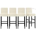 Lellen Waterproof Bar Stool Cover with Back - Stretch Washable Barstool Seat Covers,Removable Barstool Slipcover Counter Height Chair Covers for Kitchen Dining Room Cafe(Beige