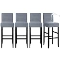 Lellen Waterproof Bar Stool Cover - Bar Stool Chair Covers with Back,Bar Chair Covers,Dining Room Chair Cover,Chair Slipcovers Stool Covers Protect Seat Covers for Kitchen Room Cafe(4PCS,Grey Blue)