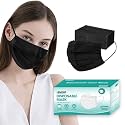 LEMENT 100 Pcs Disposable Face Masks,3 Ply Face Masks Black Disposable Mask
