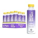 Lemon Perfect, Hydrating Organic Lemon Water, Zero Sugar, Flavored Water, Squeezed from Real Fruit, Plastic Neutral, No Artificial Ingredients, Blueberry Acai (12oz Bottles) 12pk