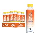 Lemon Perfect, Hydrating Organic Lemon Water, Zero Sugar, Flavored Water, Squeezed from Real Fruit, Plastic Neutral, No Artificial Ingredients, Peach Raspberry (12oz Bottles) 12pk