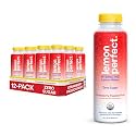 Lemon Perfect Strawberry Passion Fruit, Hydrating Flavored Lemon Water, Zero Sugar, Delicious and Refreshing, Organic, 15.2 fl oz Bottles (12-Pack)