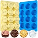Lemon Silicone Mold for Gummy,12-Cavities Citrus Mold Silicone,2Pack Fruit Dessert Molds for Chocolate,Candy,Jello