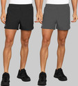Lemona Pack of 2 Solid Men Black, Grey Running Shorts