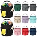 LemonRoad 10 Pack Cleaning Caddy with Handle Bulk 17L Collapsible Cleaning Supplies Organizer, Waterproof Oxford Cloth Tote with 6 Pockets & Soft Grip Handle for Housekeeping, Office, Home, Garden