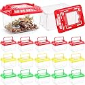 LemonRoad 15 Pcs Plastic Reptile Terrarium Carrier Cage, 5.1 x 3.5 x 3.5 in