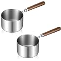 LemonRoad 2 Pcs Mini Butter Warmer Pots, 8.5oz Stainless Steel Sauce Pans