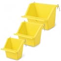 Lemonroad 3 Pcs Bird Cage Feeder Cups Plastic Food Bowl Dish, Yellow