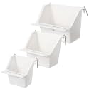 Lemonroad 3 Pcs Bird Cage Feeder Cups Plastic Food Bowl Dish, Milky White