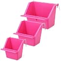 Lemonroad 3 Pcs Bird Cage Feeder Cups Plastic Food Bowl Dish, Rose Red