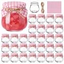 LemonRoad 30 Pcs Glass Jars with Lids Mini 3.4 oz Yogurt Jars for Jam