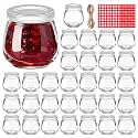 LemonRoad 30 Pcs Glass Jars with Lids Mini 3.4 oz Yogurt Jars for Jam