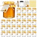 LemonRoad 30 Pcs Glass Jars with Lids Mini 3.4 oz Yogurt Jars for Jam