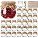 LemonRoad 30 Pcs Glass Jars with Lids Mini 3.4 oz Yogurt Jars for Jam