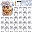 LemonRoad 30 Pcs Glass Jars with Lids Mini 3.4 oz Yogurt Jars for Jam