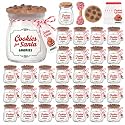 LemonRoad 30 Pcs Mini Yogurt Jars 3.4 oz Glass Bottles with Plastic Lids for Jam, Honey, Wedding Favors, Birthday Party Decor Mason Jar with Checkered Cloth and Rope (Circle,Cookies)