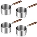 LemonRoad 4Pcs Mini Butter Warmer Pots, 8.5oz Stainless Steel Sauce Pans
