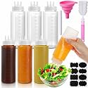 LemonRoad 6 Pcs 3 Hole Squeeze Bottles for Sauces Plastic Condiment Squeeze Bottles Tomato Sauce Ketchup Dispensers Salad Dressing Container Squirt for Oil BBQ Paint Pancake Craft(17 Oz/ 500 ml)