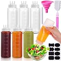 LemonRoad 6 Pcs 3 Hole Squeeze Bottles for Sauces Plastic Condiment Squeeze Bottles Tomato Sauce Ketchup Dispensers Salad Dressing Container Squirt for Oil BBQ Paint Pancake Craft (12 Oz/ 350 ml)