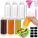 LemonRoad 6 Pcs 3 Hole Squeeze Bottles for Sauces Plastic Condiment Squeeze Bottles Tomato Sauce Ketchup Dispensers Salad Dressing Container Squirt for Oil BBQ Paint Pancake Craft (14 Oz/ 400 ml)