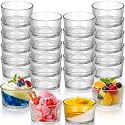 LemonRoad 7oz Glass Dessert Cups, Pudding Bowls for Parfait Fruit, Fluted