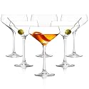 LEMONSODA Classic Martini Glasses, 6oz, Set of 6, Ribbed Glassware