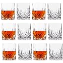 LEMONSODA Crystal Cut Old Fashioned Glass Sets - 10oz/12oz Ultra-Clear Premium Lead-Free Rocks Glass Tumbler For Drinking Bourbon, Scotch, Cognac, Cocktails (10oz, Set of 12)