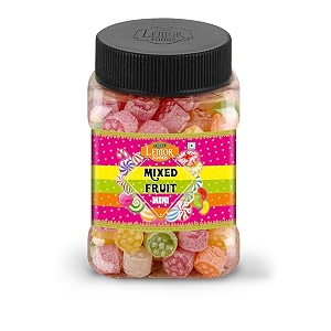 lemor fruit candy sugar candy flavored khatti mithi goli sugar boiled candy for kids and adults 165 gms mint candy for kids and adults mixed fruit candy