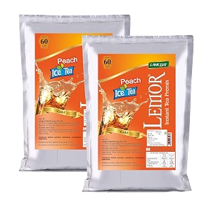 lemor peach ice tea 1kg x 2  instant iced tea premix powder  summer drink  premix tea for vending machine  ready to drink  beat the heat