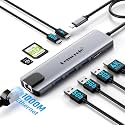 Lemorele USB-C Hub Docking Station, 9-in-1 USB Hub for Laptop with Gigabit Ethernet, 4K HDMI, 3×USB 3.0 and USB-C Data Ports, 100W PD, SD/TF Card Slot, Compatible with Mac/Windows/Chrome OS/Linux
