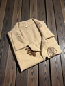 LEMZODIC Men Embroidered Casual Beige Shirt