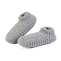 LEMZONE Men's Cozy Slipper Socks with Grippers Winter Soft Sole Sock Shoes