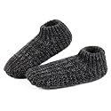 LEMZONE Men's Cozy Slipper Socks with Grippers Winter Soft Sole Sock Shoes
