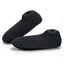 LEMZONE Men's Cozy Slipper Socks with Grippers Winter Soft Sole Sock Shoes