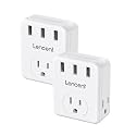 LENCENT Multi Plug Outlet Extender, 2 Pack, 3 Outlets Splitter with 3 USB