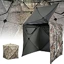Lenotos Hunting Blind, 2 Person Pop Up Blinds 360 Degree See Through, Portable Durable Hunting Ground Blinds for Deer &amp; Turkey Hunting