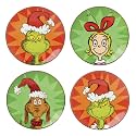 Lenox Grinchmas Christmas Tidbit Plates, Dessert Plate Set for 4