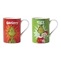 Lenox Grinchmas Naughty and Nice Porcelain Christmas Mug Set for 2, 14oz