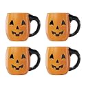 Lenox Halloween Figural Pumpkin Porcelain Mug Set for 4, 20oz