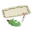 Lenox Holiday Porcelain Christmas 3-Piece Serving Tray Set with Spreader