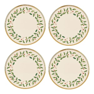 lenox holiday porcelain christmas salad plate set for 4