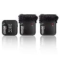 LENSGO 348C 2.4G Wireless Lavalier Microphone System, TF Card Slot Compact 2 Transmitter and 1 Receiver Wireless Lapel Lav Mic for iPhone Smartphone Camera Vlog YouTube Interview Video Camcorder (348- 2 TX &amp; 1 RX)