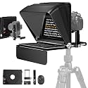 LENSGO Teleprompter for Camera DSLR/SLR,10’’Mini Prompter APP Compatible with iOS/Android for YouTube/Online Teaching/Interview/Live Streaming,Support 24-35MM Wide-Angle Lens Shooting