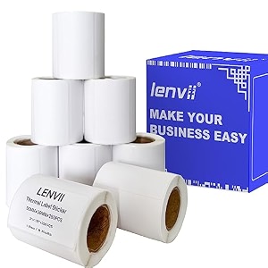 lenvii 197 x 118 inches direct thermal labels 50mm x 30mm self-adhesive thermal label stickers waterproofoil resistantfriction resistant 250 pcs8 roll