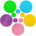 Lenwen 10 Pcs Sensory Mat Discs Sensory Stepping Circles Pads Textured Tactile Toys Stimulation for Calming Play and Early Learning Kids Matching Game Disorder Children ADHD(Candy Color)
