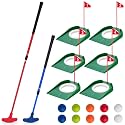 Lenwen Indoor Mini Golf Putting Set for Kids & Family Include 2 Adjustable Golf Putter for Right or Left Handed Players 10 Practice Balls 6 Putting Cup with Flags for Backyard Office Fun Game & Gift