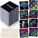 Lenwen Scratch Card Rainbow Note Scratch Pad with Stylus, Rainbow, 500