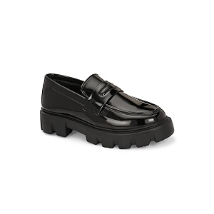 Leo Chunky Sole Black Patent Loafers Shoes