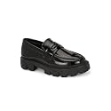 Leo Chunky Sole Black Patent Loafers Shoes