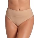 Leonisa High-Waisted Seamless Moderate Shaper Thong Panty High Waisted Underwear for Women with Tummy Control